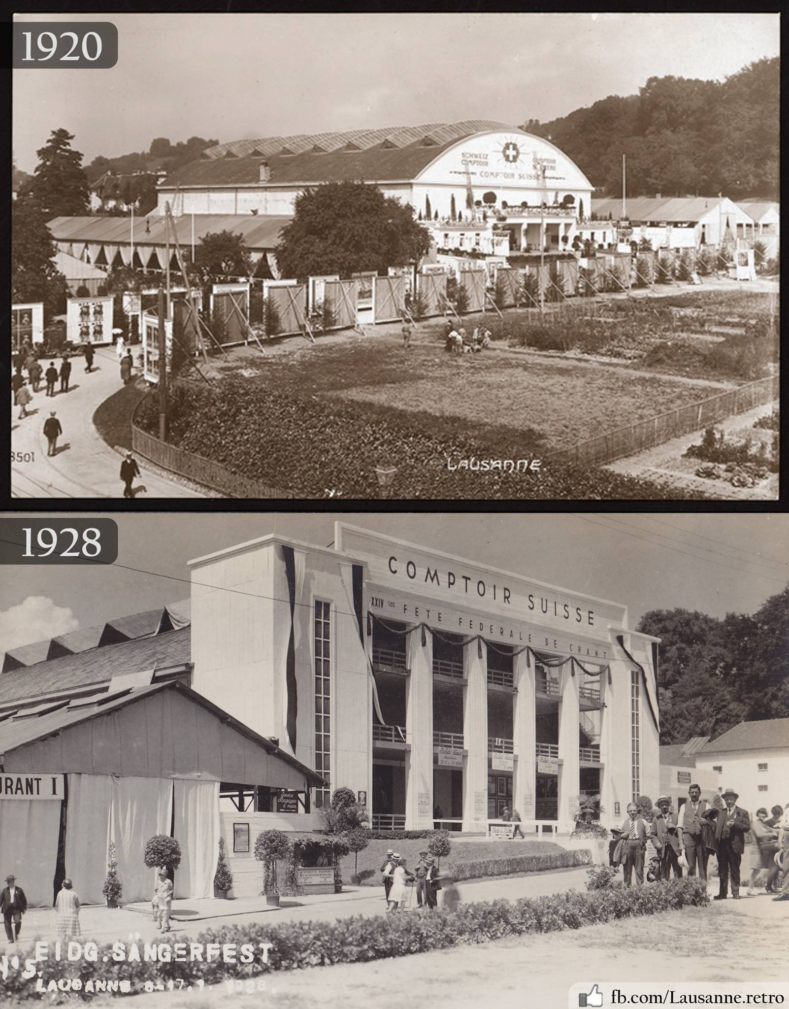 Le Comptoir Suisse. Des photos d'archives de 1920.