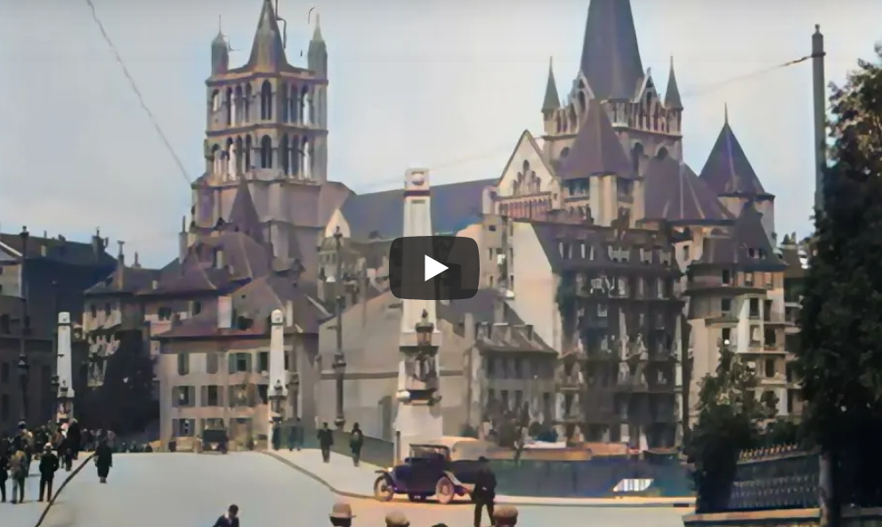 Vidéo Historique de Lausanne en couleurs en 1924